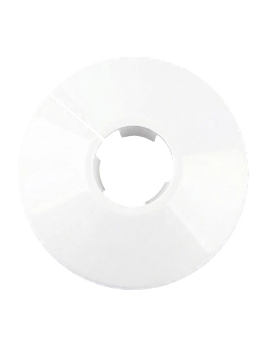 Plastic white radiator pipe collar 15mm for wood flooring
