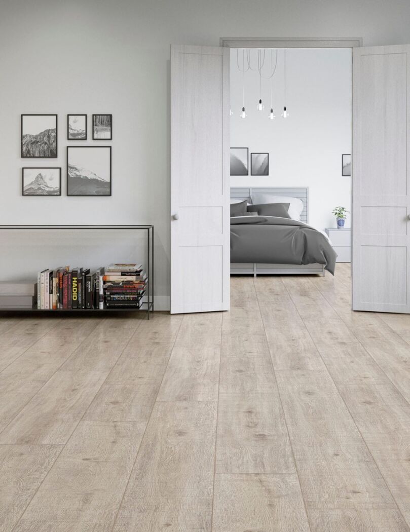 Faus Ceniza oak long plank laminate flooring interior inspiration