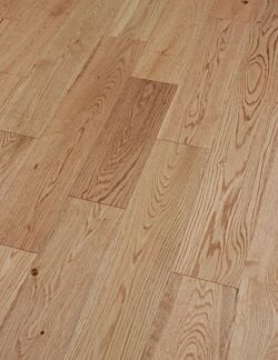 Full layout of 125mm brushed matt lacquered engineered oak flooring installed with natural oak texture