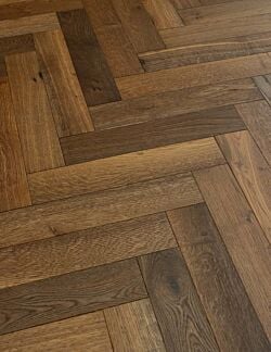 Havana Smoked Matt Brushed Lacquered herringbone engineered oak flooring