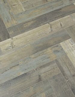 Baker Wood Grey Reclaimed Herringbone Laminate Flooring